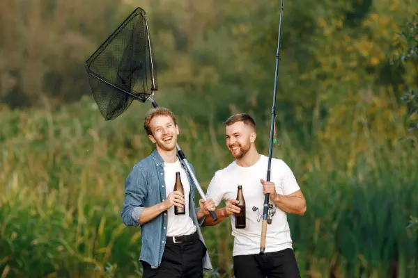 Men on a lads holiday fishing trip