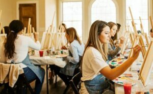 Paint and prosecco activity for hen parties