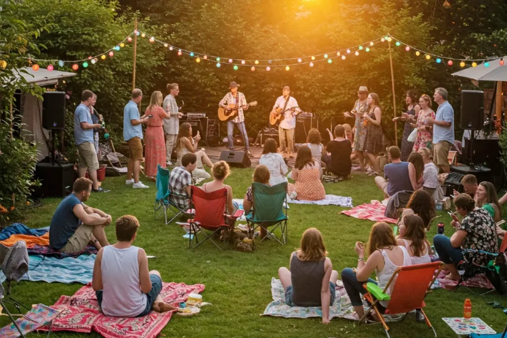 A backyard music festival for birthday activities for adults