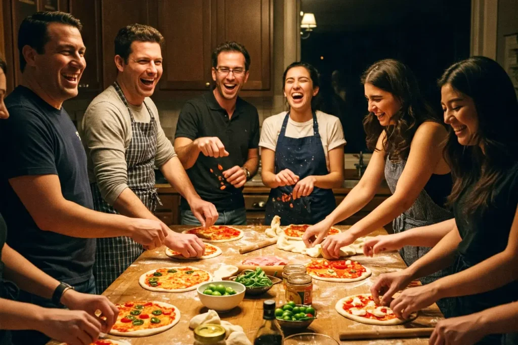 A DIY Pizza Party for an adult birthday activities idea